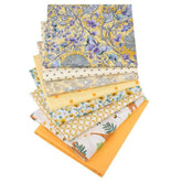 CraftsFabrics Lot de 8 Fat Quarters à motifs floraux jaunes 40 x 50 cm